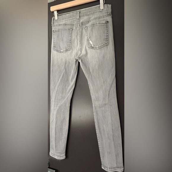 7 For All Mankind The Ankle Skinny Jeans Gray Distressed Size 28 - Picture 9 of 11